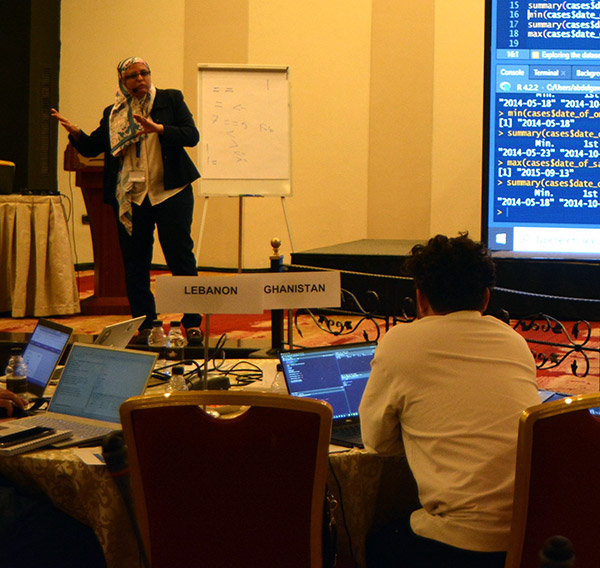 A Who Expert Explains The Programming Language Tool During The Training